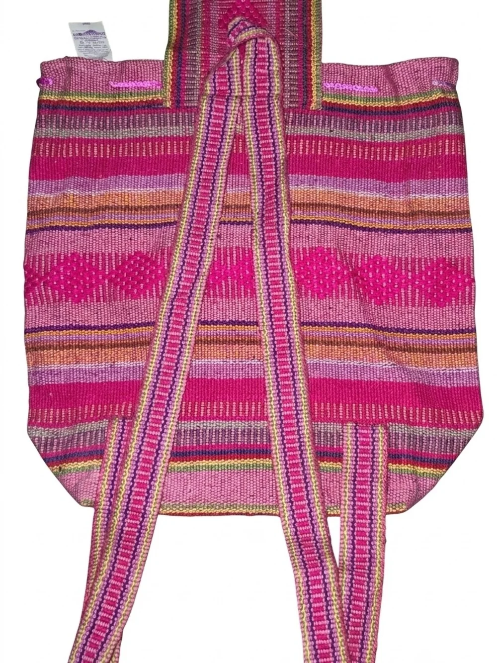 La Malinche School Backpack No. 4 – Mexican Woven Baja Knit Bohemian Rucksack